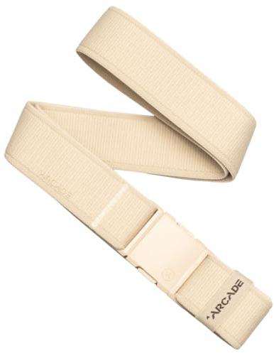 Arcade Belt Atlas A2 Elastic Stretch Belt: Heavy Duty Elastic Webbing, Non-Metal Travel Friendly Buckle - Khaki, One Size