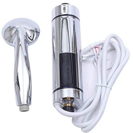 30-52 ℃ Elektrisch Warmwasser Mini Durchlauferhitzer Durchlauferhitzer mit Bad Dusche Kit, Instant Warmwasserbereiter Durchlauferhitzer Tankless für Badezimmer Küche, ohne Stecker