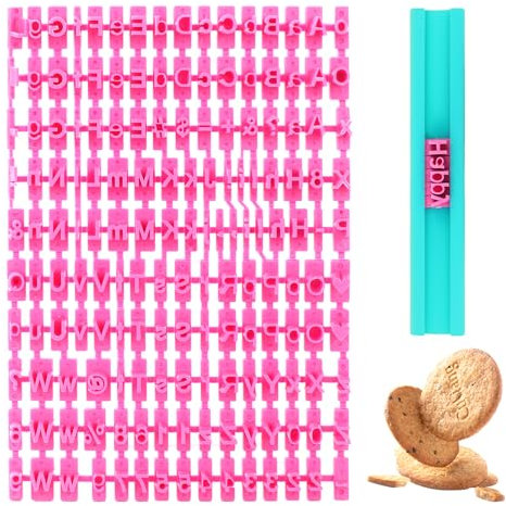 Coptiner 140 Stück Keksstempel Alphabet Stempel Ausstecher Cookie Stamp, Buchstaben Fondant Schimmel für Kuchen Plätzchen Marzipan Clay