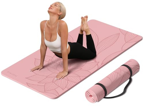 PAIDU Large Yoga Mat-72’x36’x0.4’ Extra Width ＆ Thick,Comfortable,Non-Slip Exercise Mat-Works Great on All Floor for Stretching,Yoga Studio,Gym or Home Workouts (Pink)
