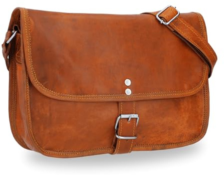 Gusti Leder Umhängetasche Mary L | Handgefertigte Ledertasche Damen für Alltag & Freizeit I Elegante Leder Handtasche Damen aus Ziegenleder
