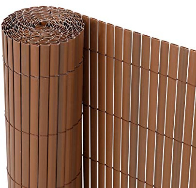 Ribelli® PVC Sichtschutzmatte Sichtschutzzaun Sichtschutz Zaun Balkon Windschutz (80 x 400 cm, Braun)