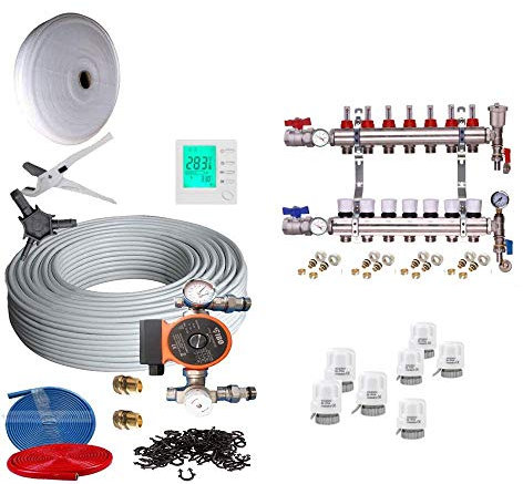 Underfloor Heating Multi Zone/Room KIT - Water Wet 5 Layers Pipe (110-120 Sqm)