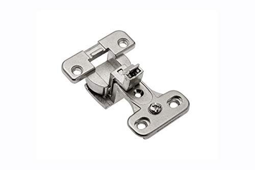 GTV Charnière Grand Angle 270 KT, pour Porte de Meuble en Applique, Fixation Clip-on, pour Panneau 18mm, Boîtier 35mm, Mécanisme Sans Ressort, Finition Nickelée