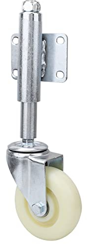 Eurobuy 4 Heavy Duty Spring Swivel Caster Nylon Gate Wheel 440lbs Load Capacity Industrial Casters Plate Casters Loaded Gate Wheel