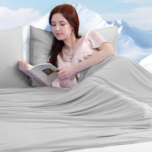 Luxear Kylande Sommarfilt, Q-Max >0,5 Kylteknik, Arc-Chill 3.0 Kylvävnad, Lätt Kylfilt Dubbelsidig för Vuxna Barn, Perfekt som Resfilt, Sofffilt eller Sängfilt