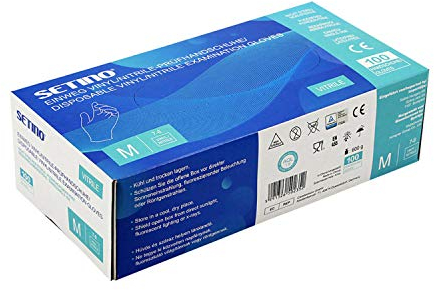 Setino Guanti monouso in nitrile - vinile senza polvere colore blu 100 pezzi (small)