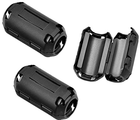 Aiqeer 3 Pezzi Clip-on Ferrite Anello Nucleo, Clip Cavo Soppressore Rumore EMI RFI, Filtro Anti-Interferenza Alta Frequenza (13 mm Diametro Interno)