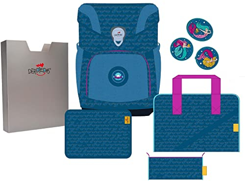 DerDieDas Ergoflex Easy Schulranzen Set 5-TLG. Exklusiv Superflash Meerjungfrau