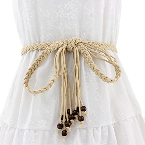 FAIRYGATE Gürtel Ohne Löcher Taillengürtel Damen Geflochten Hüftgürtel Dünne Bindegürtel Gürtel Kordel Lang Kleidgürtel für Kleider Mäntel, DA0908