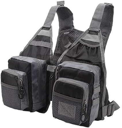 Pack de Gilet de Pêche, Gilet de Pêche à 8 Poches avec Bandes Réfléchissantes pour Bar à Mouche pour Hommes (#2)