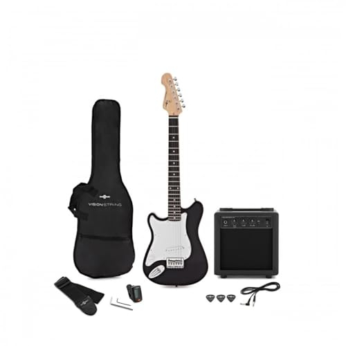 VISIONSTRING Linkshändige E-Gitarre 3/4 Größe Gitarre Starter Pack mit Verstärker für Kinder & Anfänger