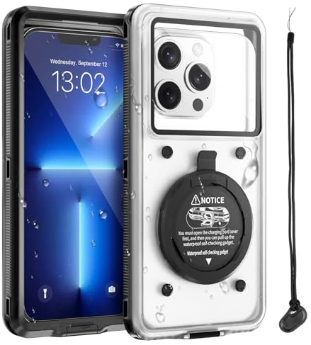 Beeasy wasserdichte Handyhülle, IPX8 Universelle Unterwasser Wasserfeste Handytasche Tauchen Schwimmen, Selbst-Check Waterproof Phone Case für iPhone Samsung Google Xiaomi 6,9 Zoll