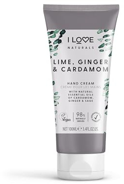 I LOVE Naturals Lime, Ginger & Cardamom Moisturising Hand Cream for Dry Skin With Nourishing Shea Butter & softening Coconut Oil Also Vegan & Cruelty-Free 100ml