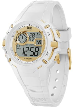 ICE-WATCH - Ice Digit Explorer Magical White Gold - Montre Blanche pour garçon (Mixte) avec Bracelet en Silicone - 023266 (Small)