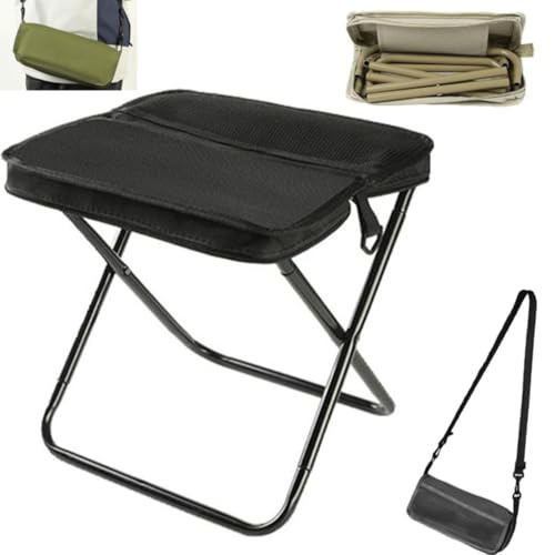 Tabouret pliable ultra-léger Supporte jusqu'à 120,2 kg, chaise de sac à dos portable, chaise de camping télescopique, siège de jardin léger pour la pêche et les voyages