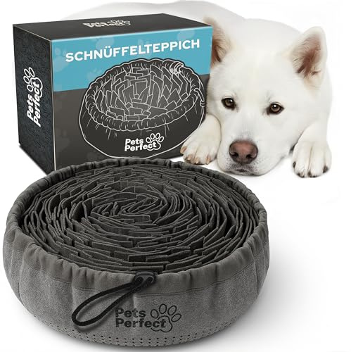 Pets Perfect® Schnüffelteppich Hund – Intelligenzspielzeug & Schnüffelmatte zur Nasenarbeit – rutschfest, Waschbar & Filz-Material – Beschäftigung & Lernspielzeug für kleine & große Hunde