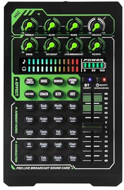 Mesa Mezclas DJ, Mezcladores de tarjeta de sonido en vivo Tarjeta de sonido en vivo con anclaje for computadora Bluetooth