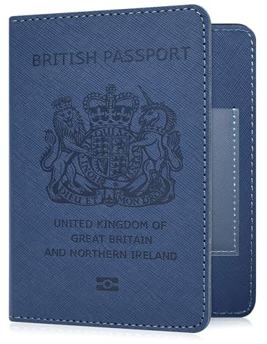 YAVIV Passport Holder for Women&Men，Travel Wallet RFID Blocking-Blue