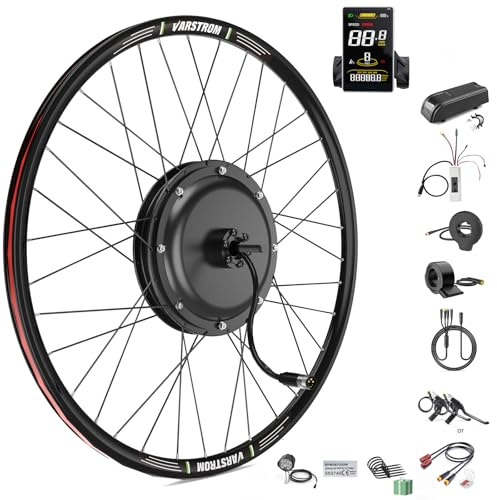 Varstrom 48 V 1000 W e-cykelkonverteringssats 27,5 tums bakhjulsmotor med SWM58 stor skärm display för bakhjul borstlös växellös navmotor, vattentät styrenhet, PAS-sensor