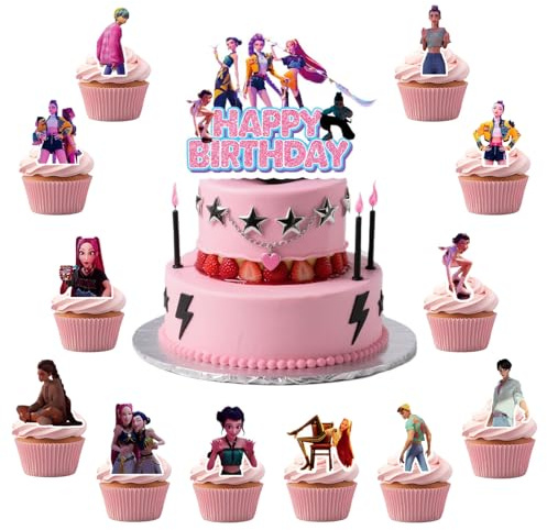 Set di 25 decorazioni per torte demo, decorazione per torte per ragazze, decorazioni per feste di compleanno per bambini, decorazione per torte di compleanno per bambini, decorazione per compleanno