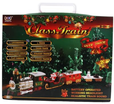 POXZSFX Trenino elettrico giocattolo per bambini, set di binari natalizi con luci e suoni, regalo per bambini, regalo di Natale o di compleanno. Trenino elettrico per