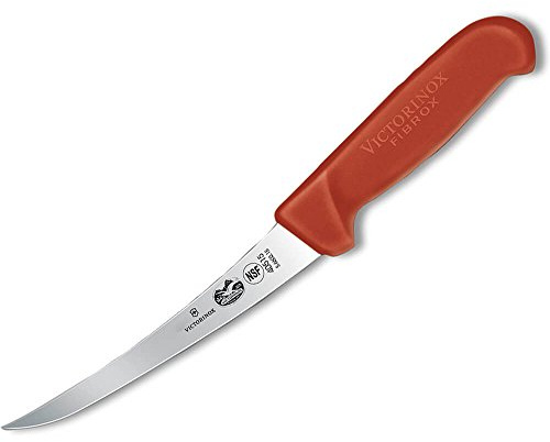 Victorinox Boning Curved Semi-Stiff Blade Fibrox Pro Handle, Red, 6 (VIC-40420)