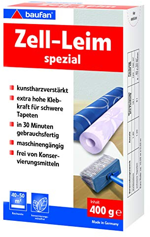 Baufan Pegamento especial para papel pintado pesado y de fibra gruesa, 400 g