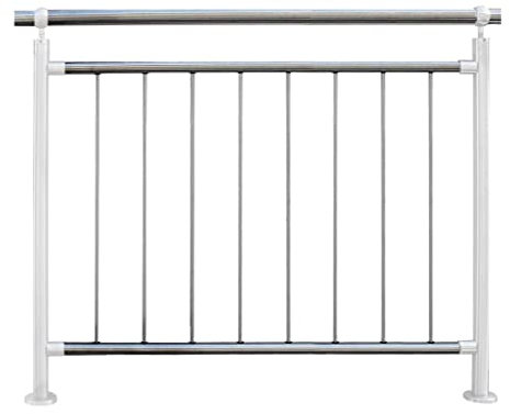 TIBU Geländer senkrechte Streben Balkon Terrasse Brüstung in der Länge: 1210 mm Höhe:1000 mm