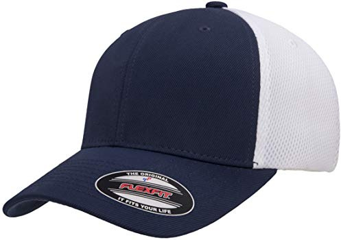 Flexfit Ultrafibre Airmesh - Gorra Ajustada, Azul Marino/Blanco, L/XL