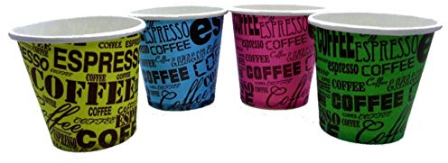TeamBio 1000 vasos de café de papel biodegradables biocompostables tazas 75 ml, color surtido