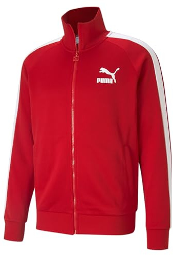 PUMA Men's Iconic T7 Track Jacket, HIGH RISK RED, M UK