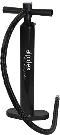 ALPIDEX Doppelhub Luftpumpe Pumpe Manometer Handpumpe Stand Up Paddle Schlauchboot SUP, Farbe:Schwarz