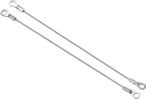 PATIKIL Rostfritt stål snodd kabel 1,5 mm x 20 cm, 4-pack öljetter avslutade säkerhetsvajer