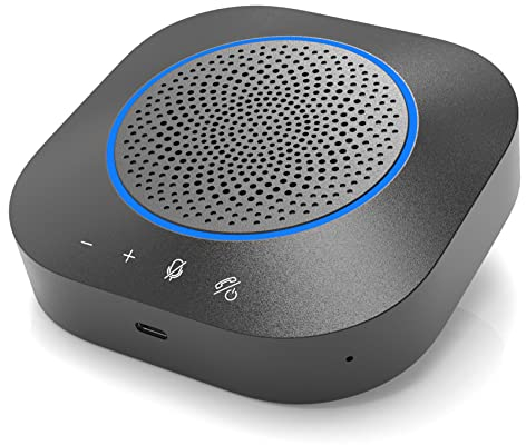 YUANJ Bluetooth Konferenzlautsprecher, USB Konferenzlautsprecher für Homeoffice, 4 integrierte Mikrofone für verbesserte Sprachaufnahme & Noise Cancelling, Mikrofon PC für Zoom, Skype etc.