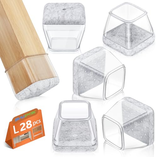 28 Piezas Protectores de Silla, Fundas de Silicona para Piernas de Silla con Fieltro Envuelto, Almohadillas Protectoras para Pies de Mueble,30-40MM