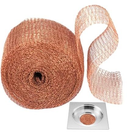 Acunny Copper Grid Roller, Copper Filter, Pure Copper Screw Barrier Double Layer | Filler Block, Anti Slug Fence, Mice Fight Wire Mesh
