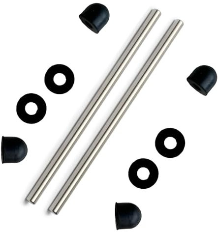 JZSMY Lot de 2 arbres en acier inoxydable pour Intex Pure Spa Hot Tub Impeller Pompe Fix E90 (2 arbres en acier inoxydable avec 4 capuchons en caoutchouc, 4 joints)