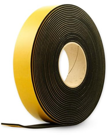 GTKWEX CINTA AUTOADHESIVA DE CAUCHO 30MTS x 5CM x 3MM | AISLANTE ACUSTICO Y TERMICO IDEAL PARA CAMPERIZACIONES DE FURGONETAS CAMPER | SISTEMAS DE CALEFACCION Y AIRE (30 METROS)