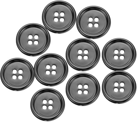sourcing map 10pcs Metal Sewing Button, 20mm 4-Hole Round Suit Shirts Coats Clothes Sewing Buttons for Decoration Craft, Gunmetal