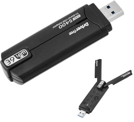 Mapille Adaptador WiFi USB 5400Mbps Tri-Banda 6GHz/5GHz/2.4GHz, Encriptación WPA3, Receptor WiFi para PC, Compatible con Windows 11/10, Conecta y Reproduce