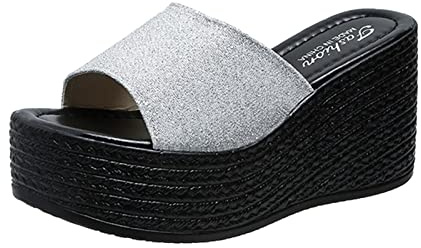 Generisch Zapatillas de casa para hombre y mujer, zapatillas de casa de huéspedes, pantuflas de invierno divertidas de piel de cordero, plata, 41 EU
