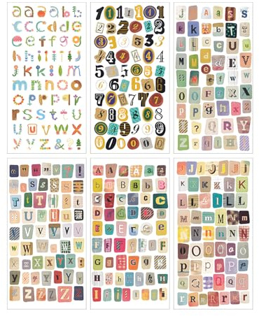 ZAMXHUG adesivi lettere 300 pezzi, adesivi autoadesivi Accessori estetici per scrapbook, lettere adesive, set di adesivi per lettere, adesivi per scrapbook lettere da attaccare, carta scrapbook