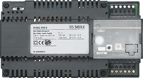 Siedle Bus-Video-Netzgerät REG 230 V AC/29 V DC BVNG 650-0 DE, 2544256, Schwarz