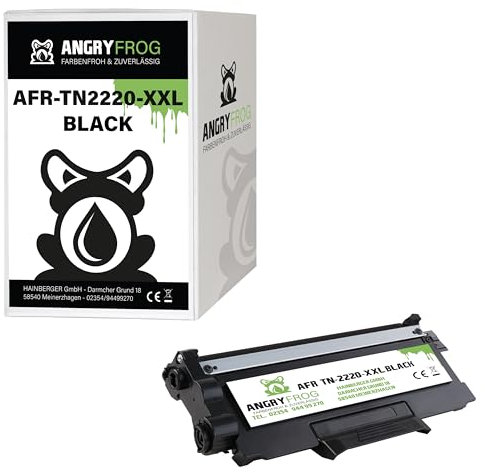 Angry Frog 1x Toner kompatibel für Brother TN-2220 TN-2210 HL 2240 schwarz 5.000 Seiten Geeignet für Brother HL 2240 Brother HL 2240 D Brother HL 2250 Brother HL 2250 DN