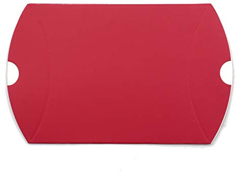 24 Pcs Caja de Regalo，Material de Carton，Formando de Almohadas. Caja para joyeros， regalos de cumpleaños，y de fiestas. (Rojo, 14x25+4.5cm)