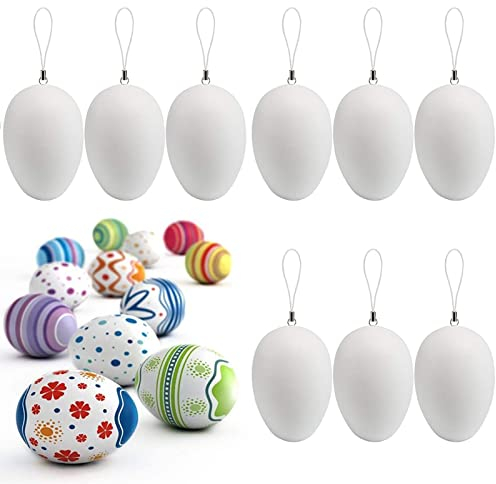 HERZWILD 50pcs Ostereier Deko Eier Kunststoff für Marmorierenzum oder malen Osterdekoration
