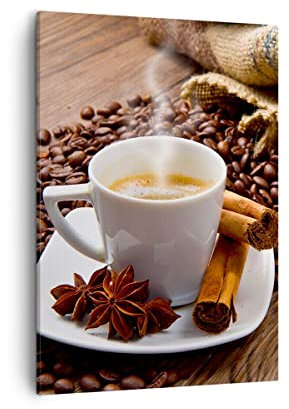 Lienzos decorativos Café negro desayuno chocolate Cuadro Sobre Lienzo Moderno Vertical 50x70cm Cuadros Decoracion Salon Dormitorio Cocina Cuadros Pared Imágenes Wall Art Prints Decor PA50x70-2152