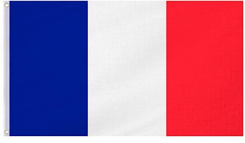 Drapeau Francais 90x150cm | Oeillets Métalliques | Résistant Intempéries | Couleurs Vives | Pour Extérieur et Intérieur | Drapeau Tricolore de Qualité Supérieure