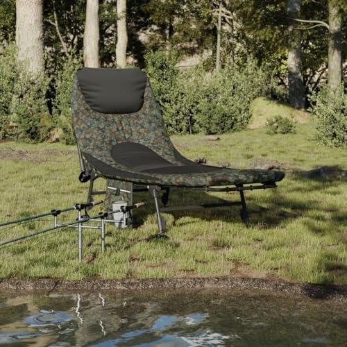 Rantry Letto da Pesca Gambe Anti Fango Regolabili Pieghevole Mimetico, Decorazione da Mobili, Mobili da Interni/Esterni per Soggiorno Ufficio